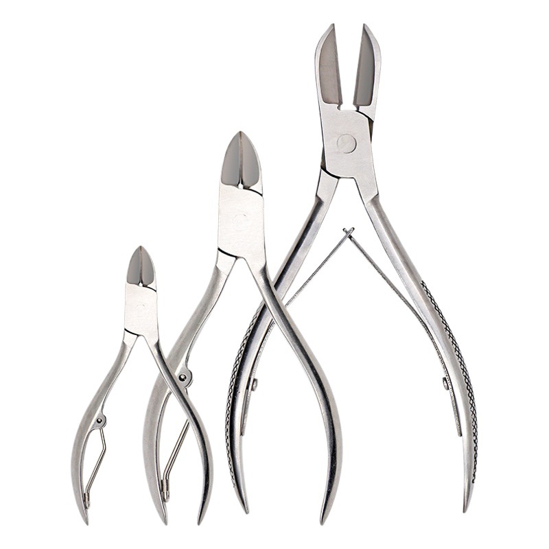 Alicates de corte de dientes de cochinillo de codo recto Tipo de metralla alicates de corte de dientes de acero inoxidable de tamaño pequeño alicates de corte de dientes de cerdo grande