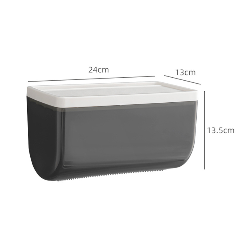 Caja de pañuelos higiénicos sin perforaciones titular de papel higiénico caja de pañuelos impermeable montado en la pared rollo de papel rack de almacenamiento