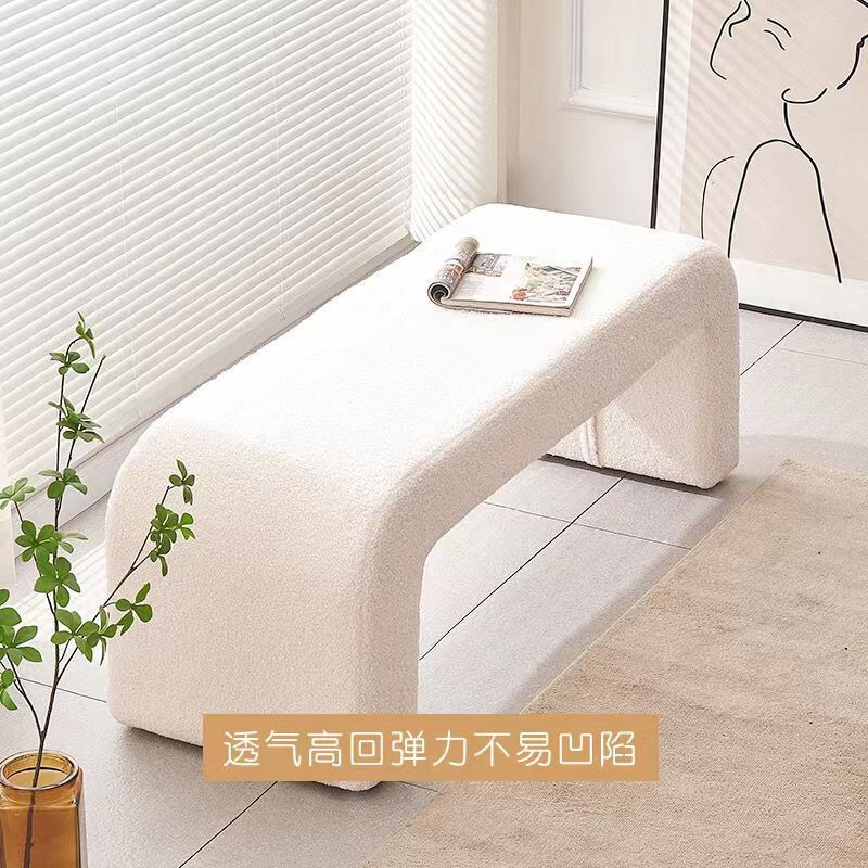 Lamb Fleece Multifunctional Shoe Changing Stool Household Simple Bed End Stool Sofa Side Stool Cloakroom Rest Stool Lamb Fleece Multifunctional Shoe Changing Stool Household Simple Bed End Stool Sofa Side Stool Cloakroom Rest Stool
