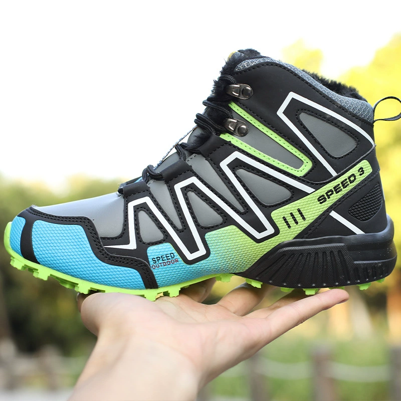 Cross-Border, новинка 2020 года, уличные зимние ботинки с высоким берцем на флисовой подкладке, дорожная походная обувь, нескользящая утолщенная легкая мужская хлопковая обувь для альпинизма