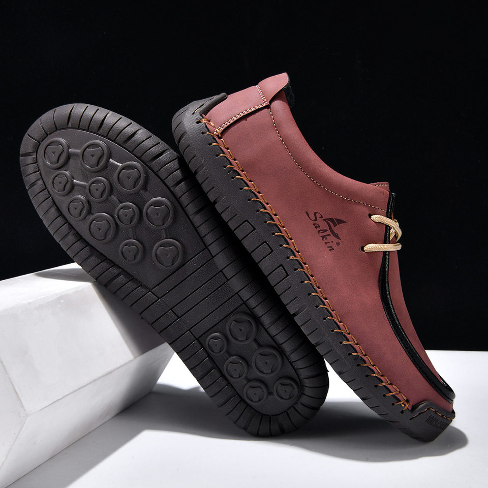Giày lười unisex cỡ lớn 48, mũi tròn, mặt vải lanh, đế bằng gót thấp, dây buộc phía trước — 2801 Vàng kim, 2801 Xanh lá cây táo, 2801 Xanh đậm, 2801 màu xanh chi tiết 16