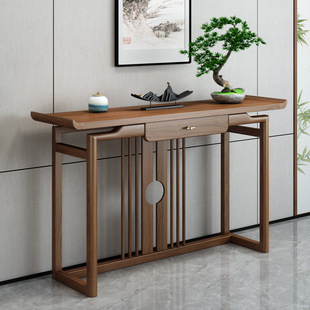 Direct Selling New Chinese Style Solid Wood Simple Table Case Light Luxury Entrance Door Zen Ebony Wood Entrance Cabinet Entrance Table Case