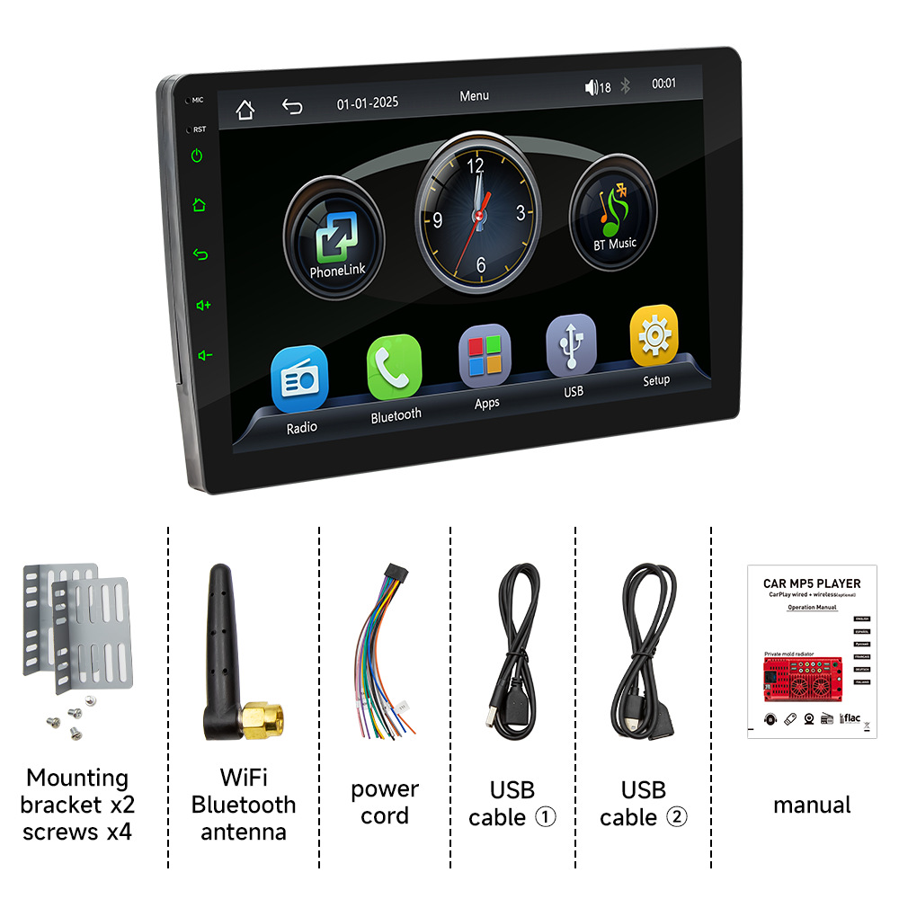 9 / 10 pulgadas HD pantalla grande MP5 navegación del automóvil carplay inteligente de automóvil Bluetooth imagen de marcha atrás máquina de control central