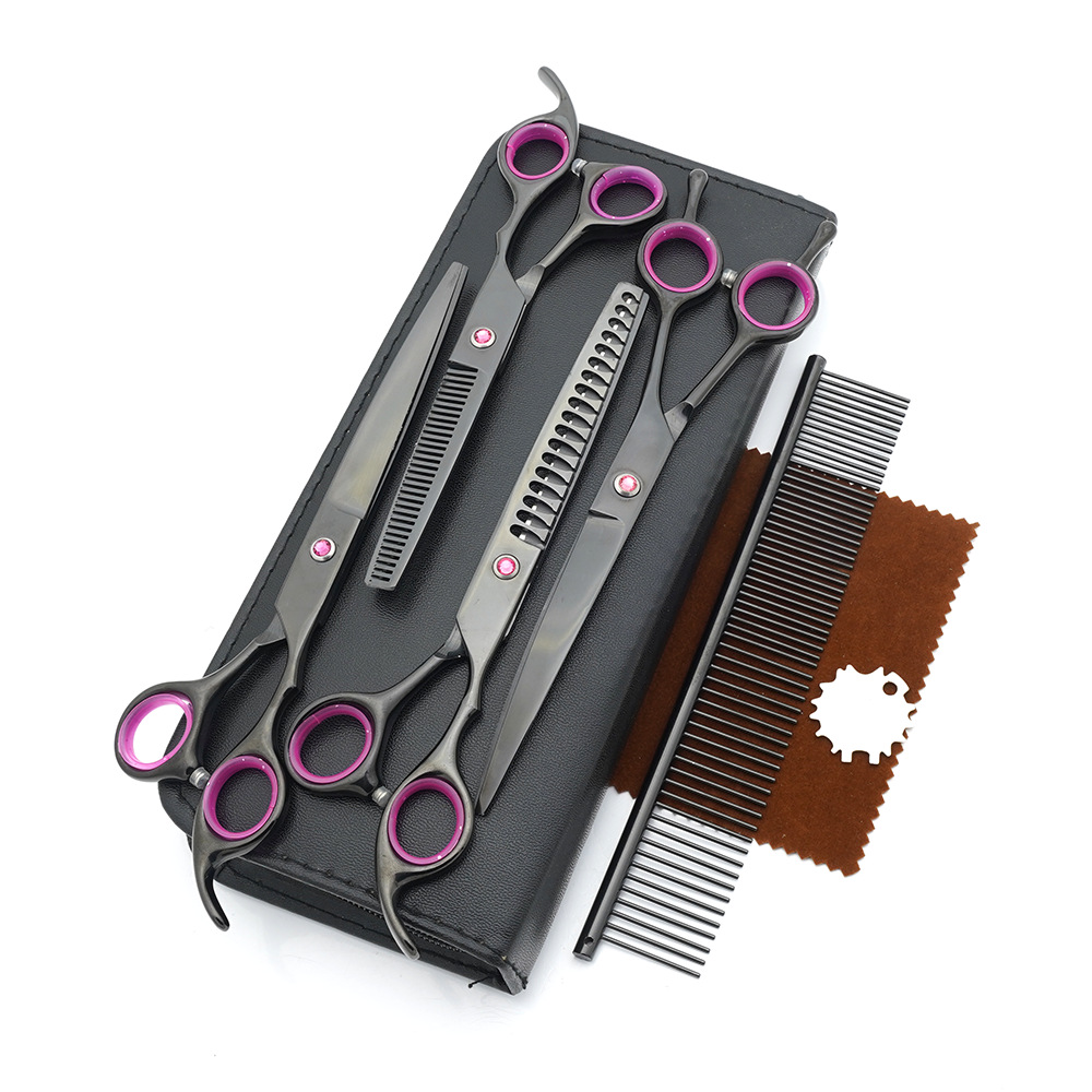 Tijeras para mascotas, tijeras de corte de pelo para perros, tijeras de dientes delgadas profesionales, tijeras de corte de pelo, tijeras de pelaje, juego de herramientas de limpieza