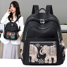 新款大容量尼龙印花双肩背包学生书包户外旅行包休闲女士双肩背包