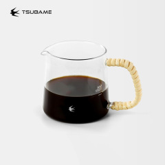 日本燕印 TSUBAME 手淹れコーヒーガラスシェアリングポット 和風レトロ籐 V60 フィルターカップセット