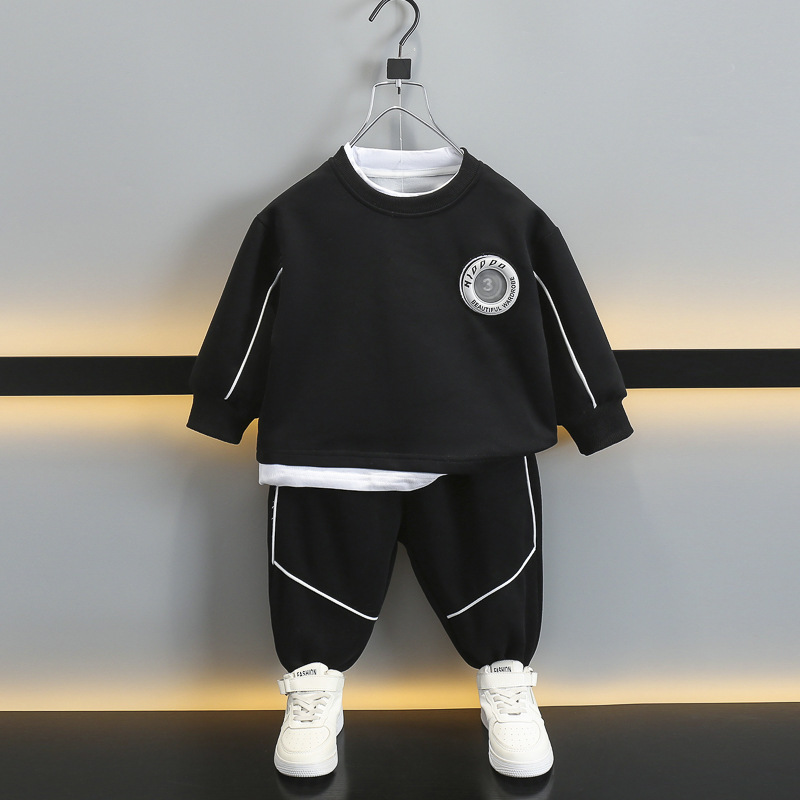 5844 traje de suéter para niños modelos de primavera y otoño 2025 nuevo estilo ropa casual impresa de moda para niños traje de dos piezas para bebés