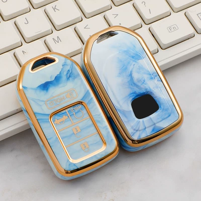 Suitable for 2026 New Model Bentian Key Cover Crv Binzhi Haoying Civic Urv Accord Lingpai Car Shell (Car key bag) - pe-bag-blue-and-white-porcelain-5-keys