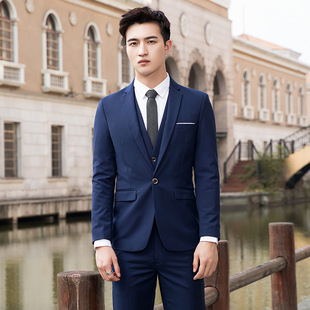 Suit Suit Men's Slim Professional Formal Wear Male College Student Casual Business Interview Suit Groom and Best Man Dress