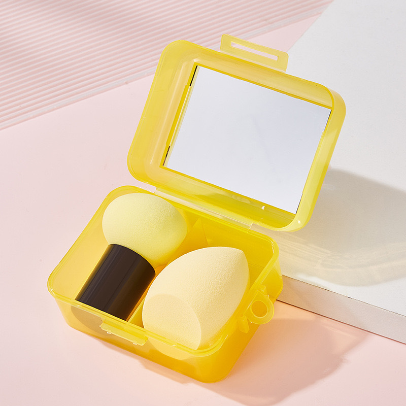 Nuevo conjunto de huevos de belleza con espejo 55 cepillo con cabeza de hongo de gota de base cepillo de huevo de belleza polvo de polvo de maquillaje