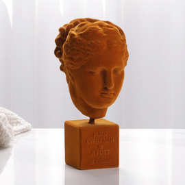 北欧艺术摆件橙色树脂植绒维纳斯女神样板间售楼处客厅软装装饰品