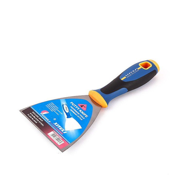 8533油灰刀塑胶手柄软握式镜面油灰刀高碳钢抛光油灰刀铲刀腻子刀