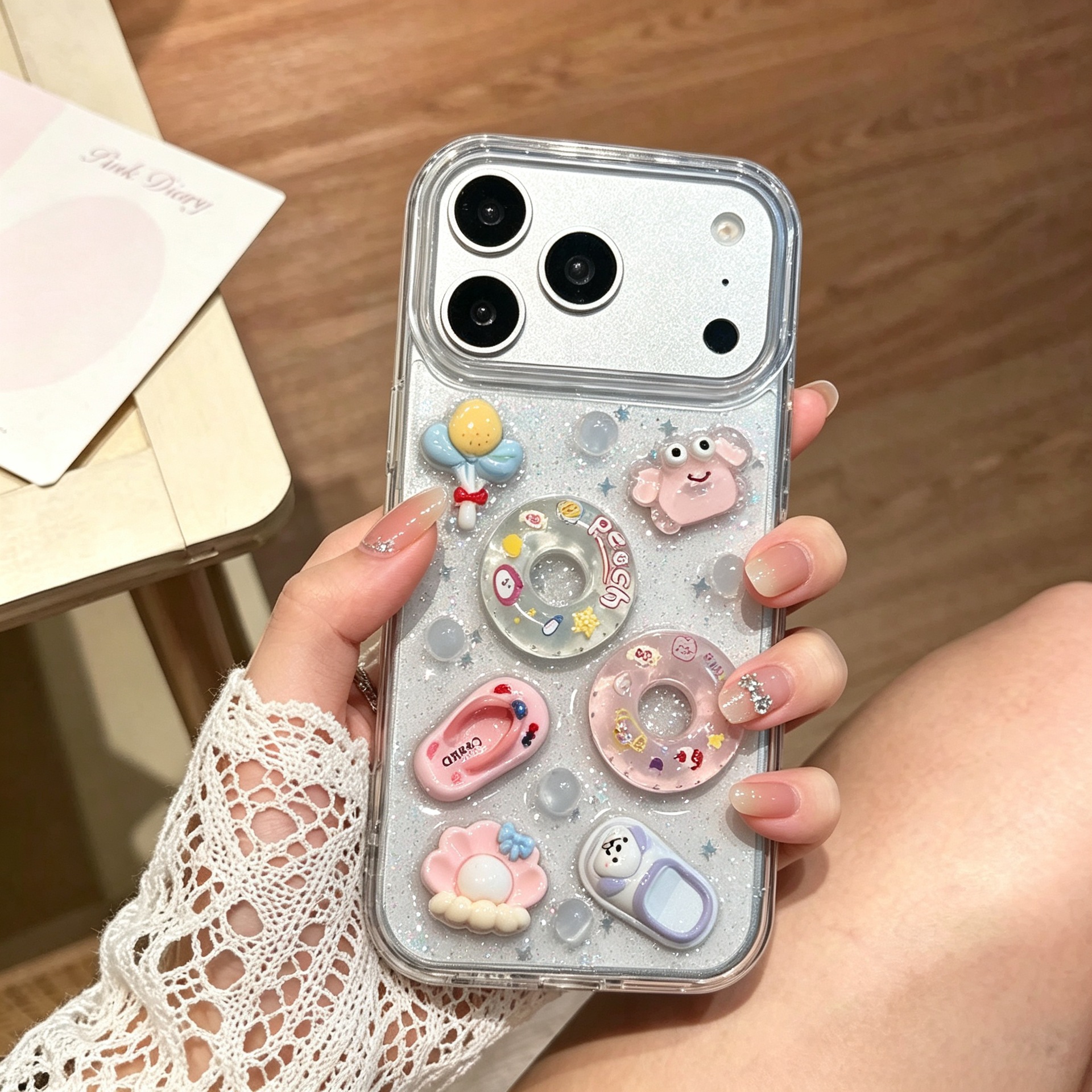 适用苹果18promax手机壳iphone17滴胶夏日游泳圈16pro新款15全包X