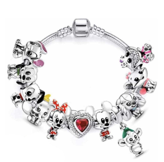 Panjia Diy cartoon beaded charm bracelet cross-border supply factory direct wholesale Mickey Mouse bracelet