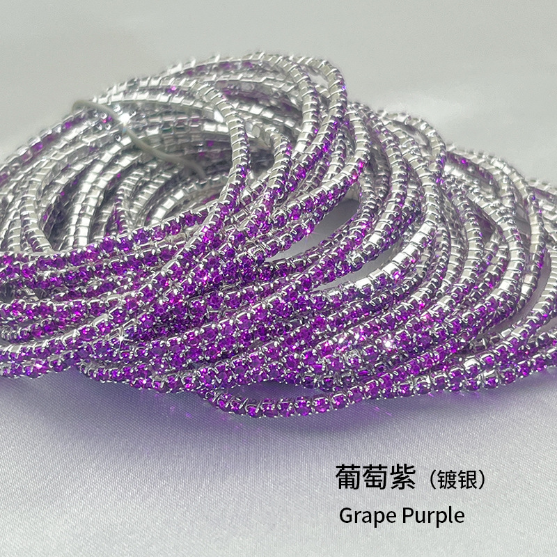 22 포도 보라색 실버 도금