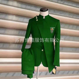 欧美外贸亚马逊大码男士立领两件套商务宴会酒会礼服男士西装礼服