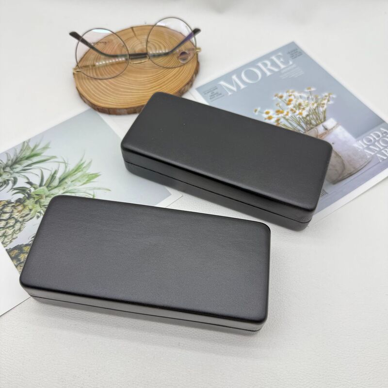 Cross-Border High-End Eyewear Case with High Aesthetic Value, Pressure-Resistant, Large Capacity, Metal Black Frame, Storage Box for Myopia Glasses