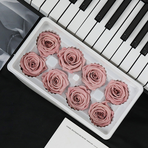 Eternal Flower DIY Cappuccino/Gradient Rose Head Freud Rose Head Bouquet Materials