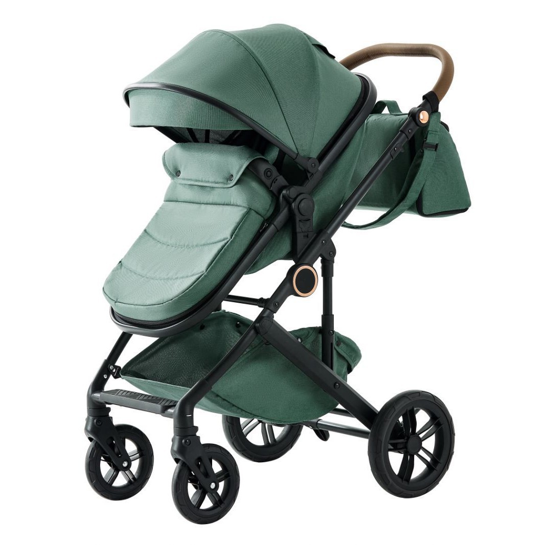 F9 High-View Two-Way Lightweight Four-Wheel Baby Stroller, Can Sit, Can Lie Down, Foldable, Two-Way Lightweight Foldable Baby Stroller