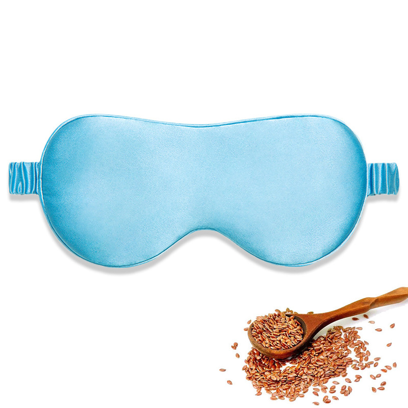Microwave Heated Flaxseed Filled Silk Eye Mask Hot Compress Yoga Steam Light Blocking Breathable Sleep Eye Mask Customized
