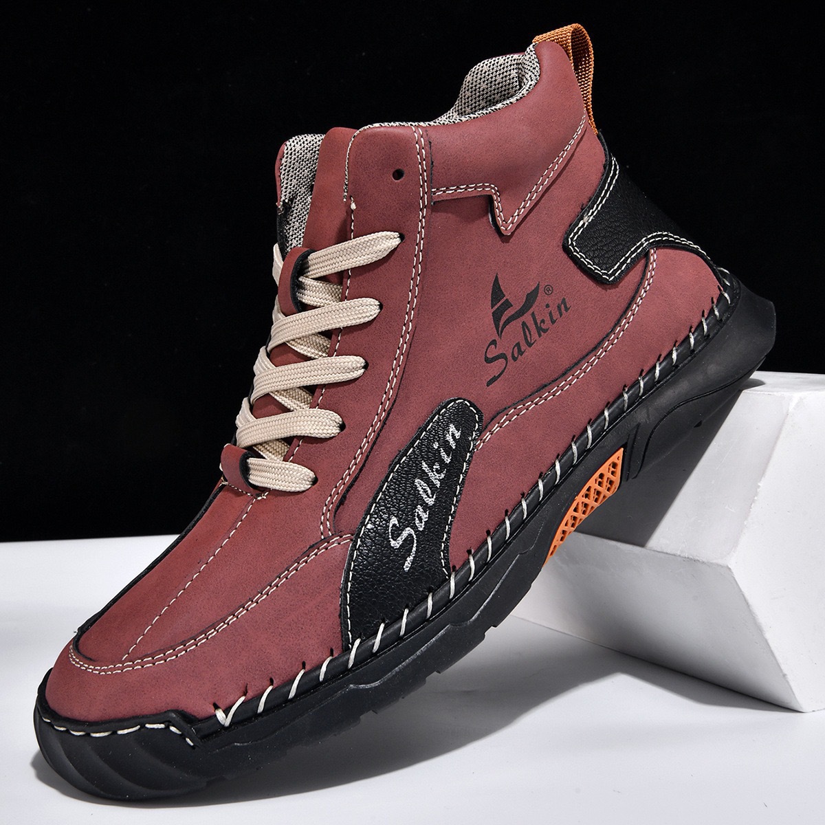 Size 48 Mid-Top Men's Shoes, Large Size Outdoor Short Boots, Large Size Casual Hot-Selling Martin Boots_vogvips.com