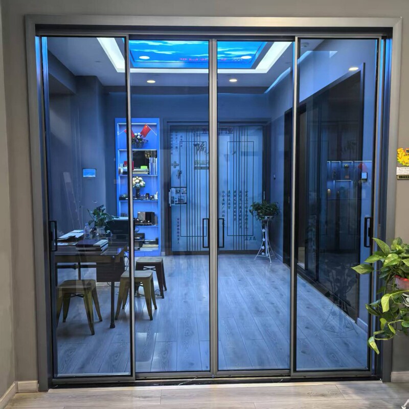 Engineering wholesale minimalist luxury balcony kitchen sliding door titanium magnesium alloy door toilet partition door sliding door pocket