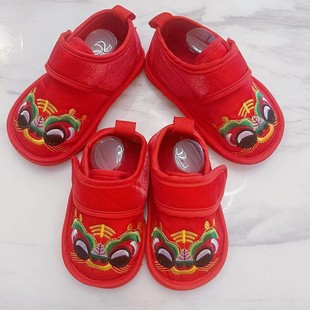 Baby Year Shoes Tiger Head Shoes Men and Women Baby Tiger Cotton Shoes Cloth Shoes Toddler Shoes Soft Sole Spring and Autumn Tang Suit Shoes