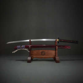 龙泉周匠手工大马士革纹日本刀居合长刀东洋武士外贸katana未开刃