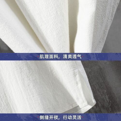 Chinese-style linen T-shirt for men, short-sleeve summer loose thin T-shirt, ancient cotton linen button-down T-shirt, trendy brand Tang suit.