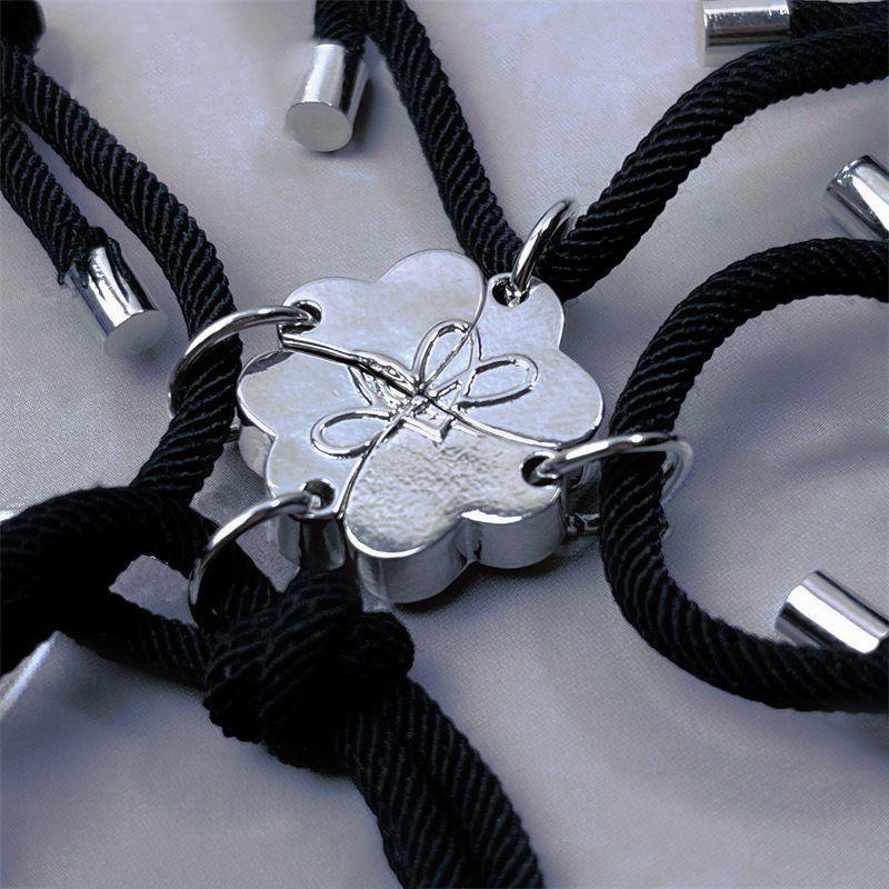 Europa y América transfronteriza nuevos buenos amigos familia 4 personas amor imán succión pulsera Amazon creativo cuerda de mano tejida