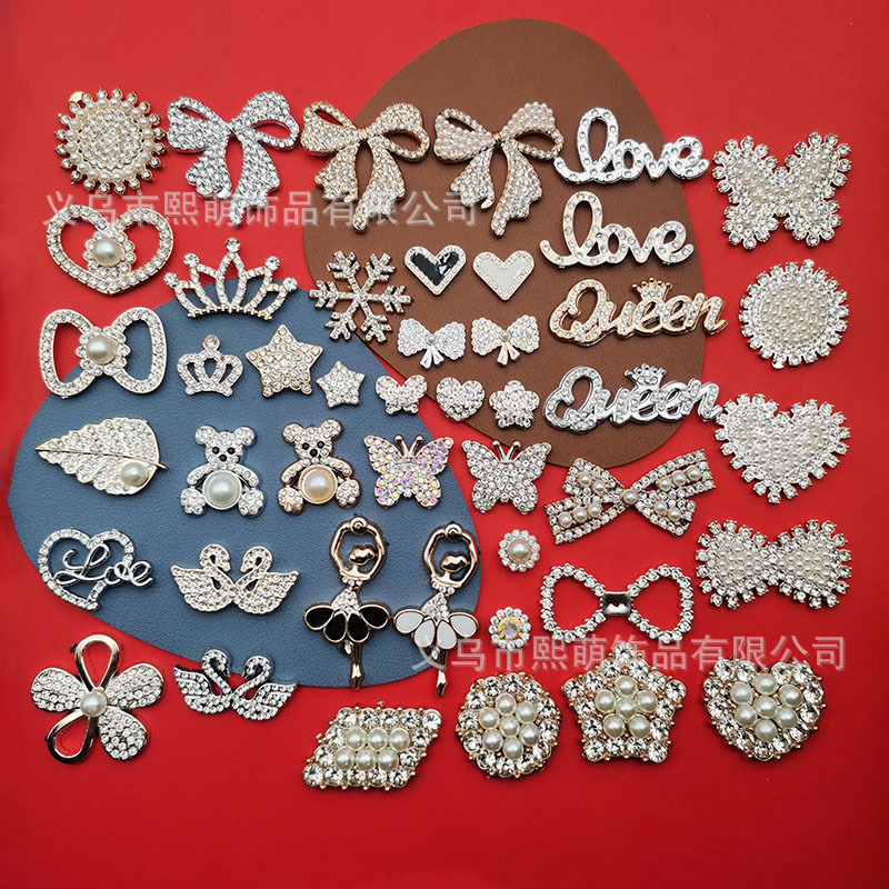 Simulated Electroplated Bear Duck Snowflake Leaf Girl DIY Plastic Accessories Headdress Hairpin Mobile Phone Case Shoe Buckle Sticker