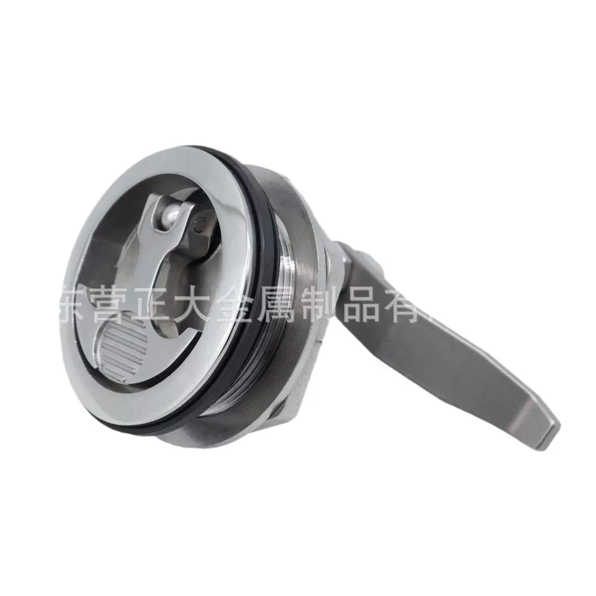 游艇舱盖锁316不锈钢路亚艇快艇配件船用甲板地板锁扣圆形拉环锁