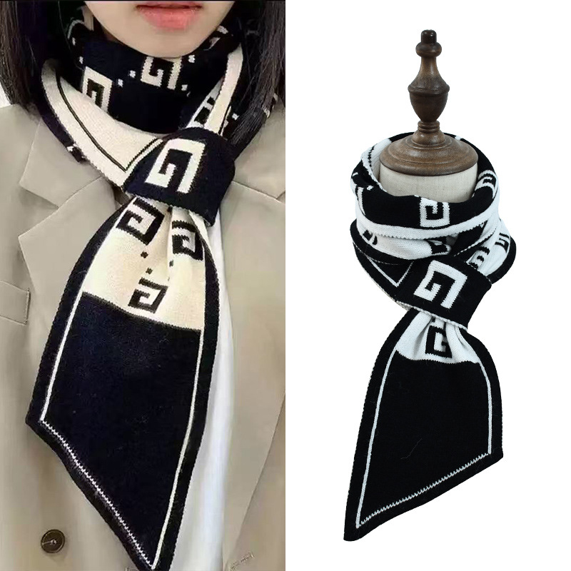 Invierno estilo coreano de protección de cuello caliente universal cuello cuadrado perezoso cruzado bufandas de punto bufandas de alta calidad damas