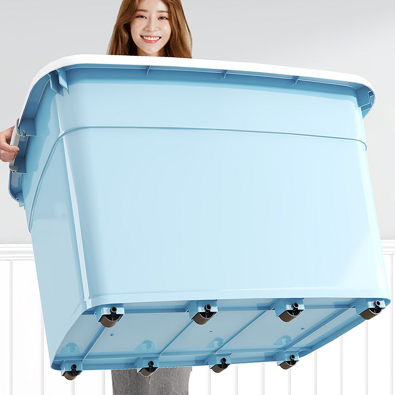 Large Plastic Storage Box for Household Use, Clothes, Quilts, Toy Storage Box, Large Capacity Storage and Organization Box