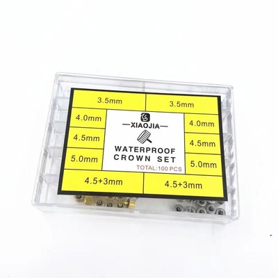 手表维修配件100粒精密防水铜制把头调时间把柄维修散件把头盒装|ru