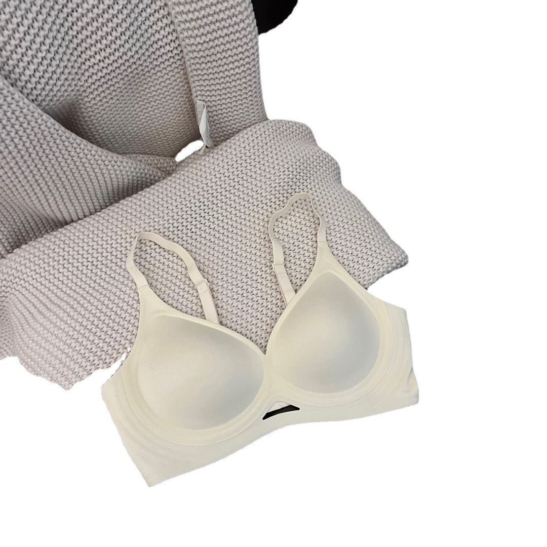 Negro tecnología rodamiento y apoyo una Copa ropa interior suave apoyo verano hueco fino sin fisuras pequeño pecho push up Sujetador deportivo