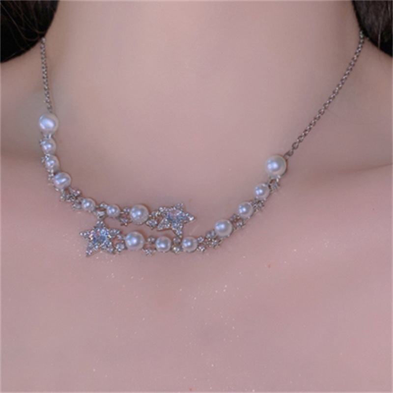 Fashion Star Copper Plating Zircon Pendant Necklace