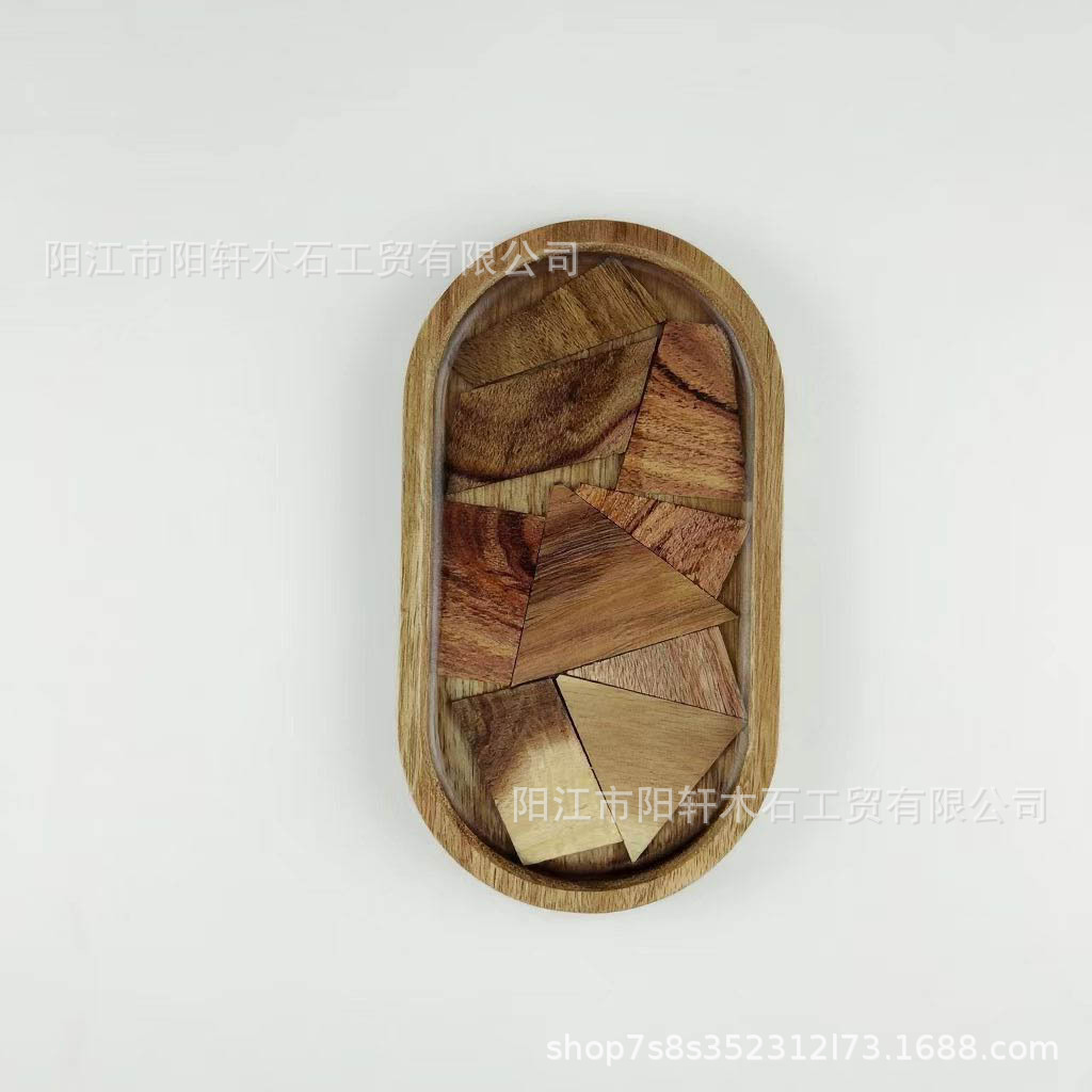 Paleta de alimentos de madera de acacia japonesa, bandeja de té europea irregular, bandeja de pan de madera, bandeja de frutas