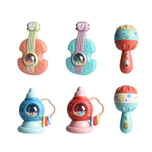 Baby early education educational toys. Newborn babies 0-1 years old can chew teether, chew guitar, rattle, trumpet, whistle, sand hammer
