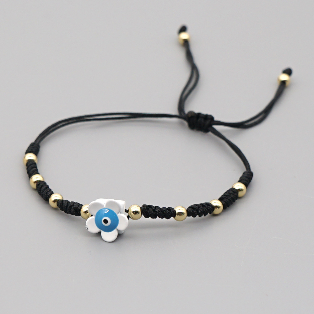 3g Weight No Inlaid Inlay Material Bracelets Classification rope Chain Material Cord In Chain Chain Type Anniversary, Business, Travel Occasion Alloy Material Geometric Pattern Women'S Gender Fashion Style Beaded, Handmade Craft Simple Fashion Zinc Alloy Enamel Daisy Flower Bracelet 6