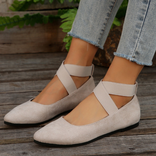 2025 Plus Size Western Autumn Elastic Round Head Low-Top Flat Slip-On Ankle Boots for Women