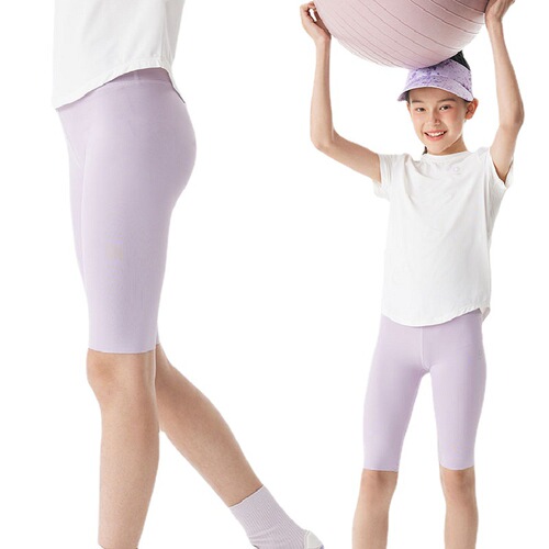Summer light breeze thin ice silk quick-dry breathable girls babies children tennis sports fitness yoga five-quarter leggings