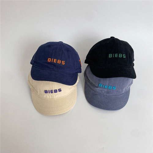 Baby hat spring and summer new style sun protection and sunshade for boys and girls, adjustable embroidered letter peaked cap, children's baseball cap