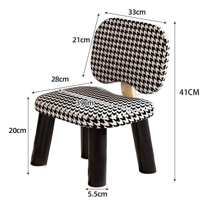 쇼트 스타일 [면과 린넨] 28*39*41, 앉은키 20CM, 하운드투스 흑백 체크무늬