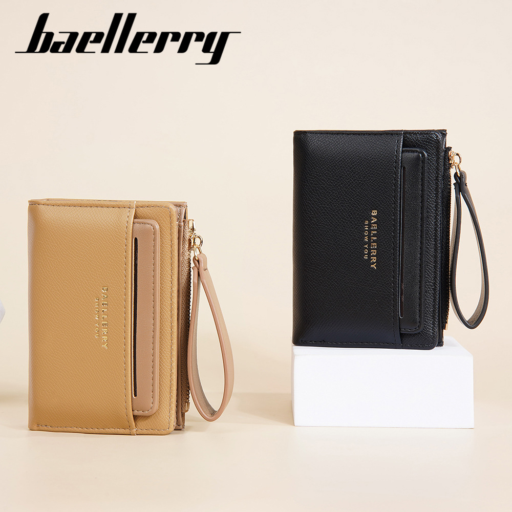 New Women's Short Wallet With Contrasting Colors Double Fold Zipper Zero Wallet Fashionable And Fresh Card Bag_voghion.com