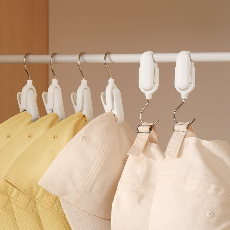 【Original】Multifunctional Clothes and Hat Clip, Rotatable Small Clip, Wardrobe Hook, Plastic Hat Clip, Hat Storage Magic Tool