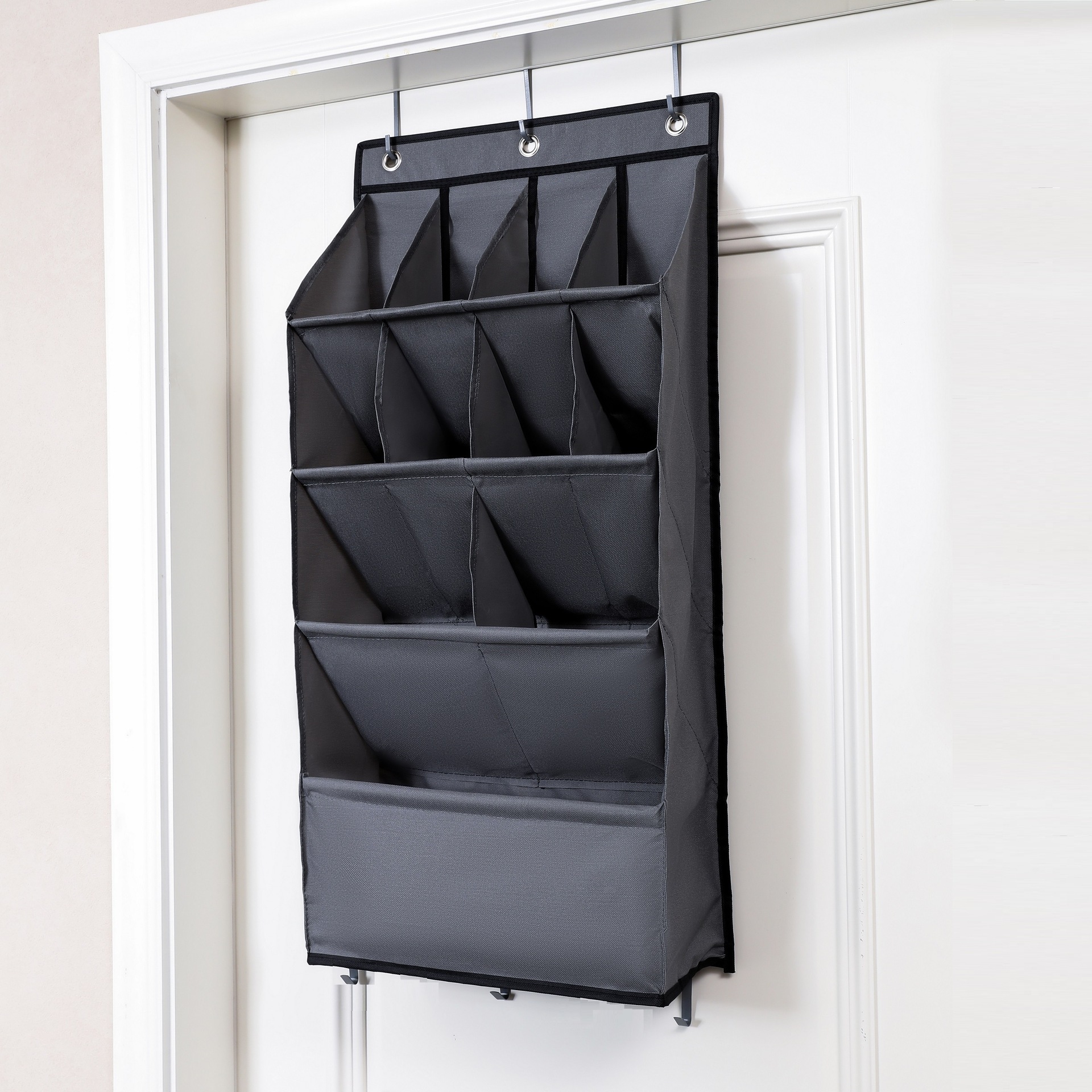 an der Wand montierter beigefarbener Schuhbeutel, multifunktionale Türaufbewahrung, Hängetasche, mehrschichtige Aufbewahrungstasche für Kleinigkeiten_voghion.com