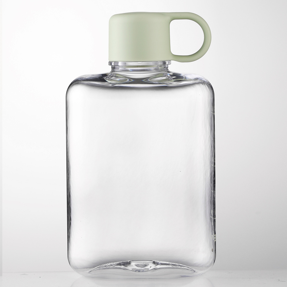 De alto aspecto lindo taza cuadrada de plástico olla plana deportes hervidor mujer estudiante al aire libre portátil resistente a la caída de Internet celebridad taza de agua