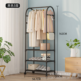 Simple Storage Clothes Drying Rack, Integrated Coat and Hat Rack, Multi-Scenario Movable Drying Rack, Multi-Functional Coat and Hat Drying Shoe Rack