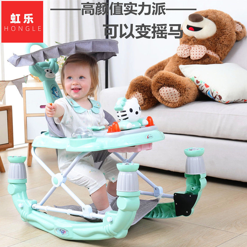 Baby and Toddler Walk-in-Style Multi-functional Anti-Tip Walker for 6/7-18 Months, Push Cart with Music